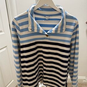 J. Crew Blue and White Striped Pullover